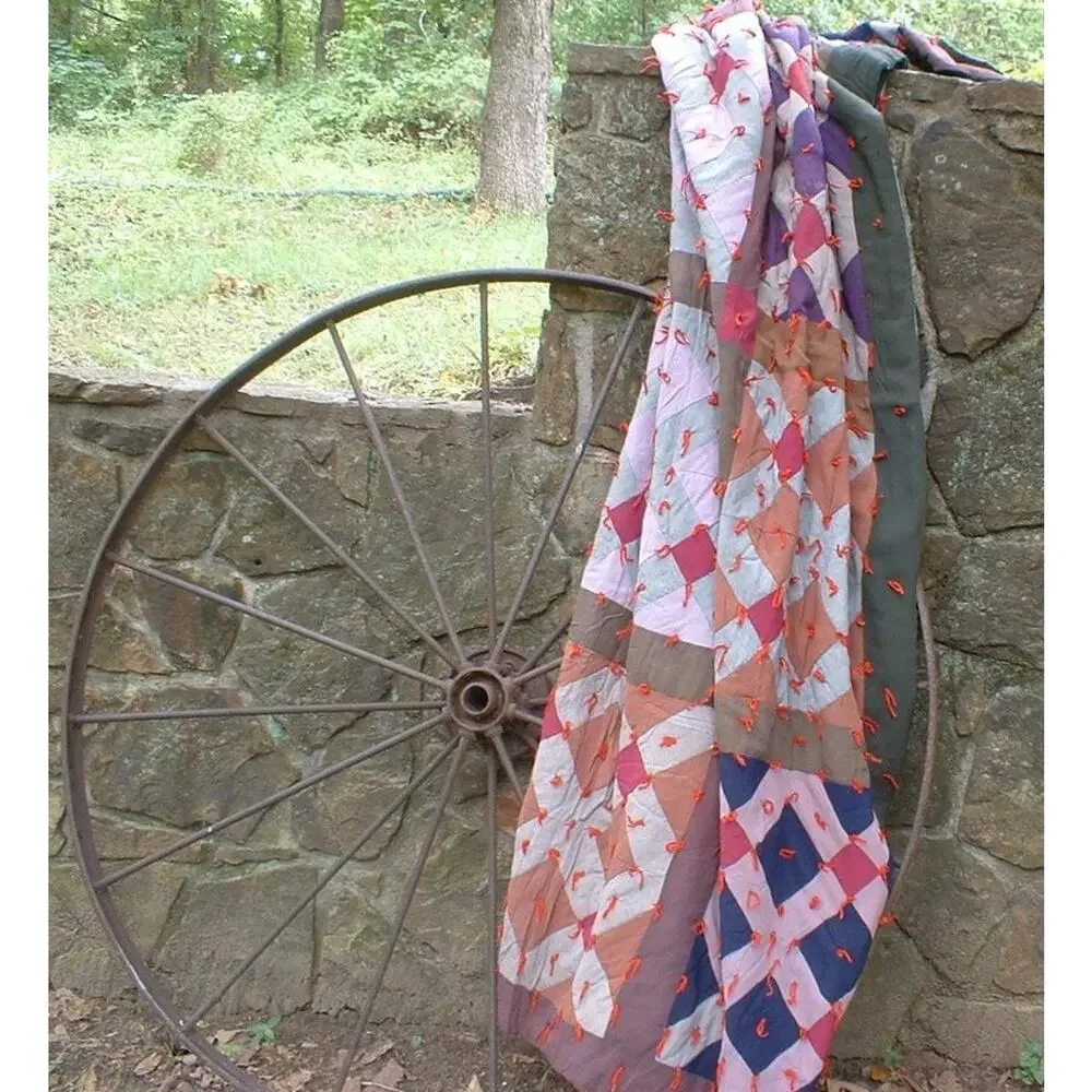 Multi Colored Vintage Patchwork Quilt